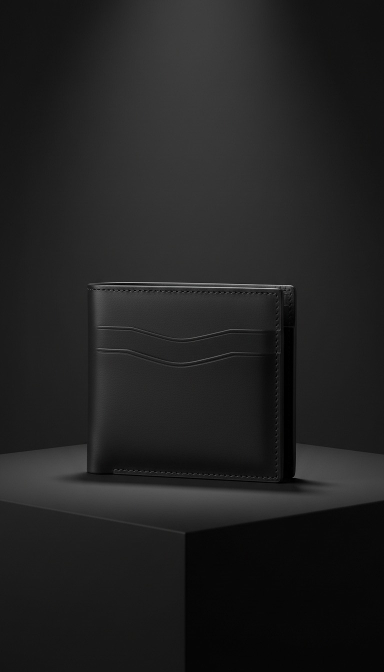 Matte black wallet with hidden card slots