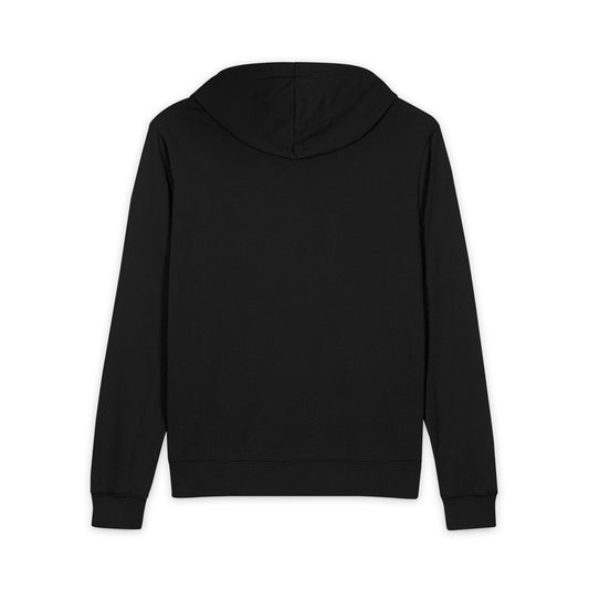 Schwarzer Kapuzenpullover mit durchgehendem Reißverschluss und „Private Operations“-Logo auf der Brust