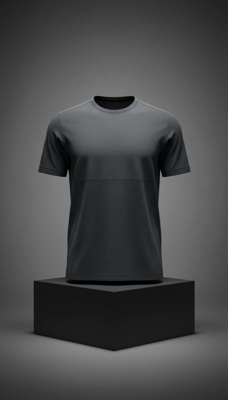 Minimalist technical tee with stretch cotton