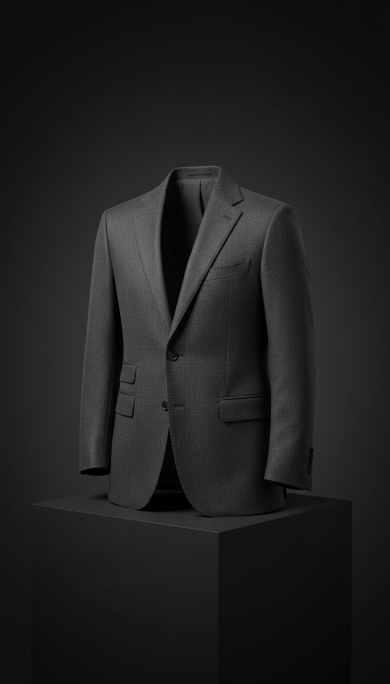 Tailored wool jacket with shadow lining