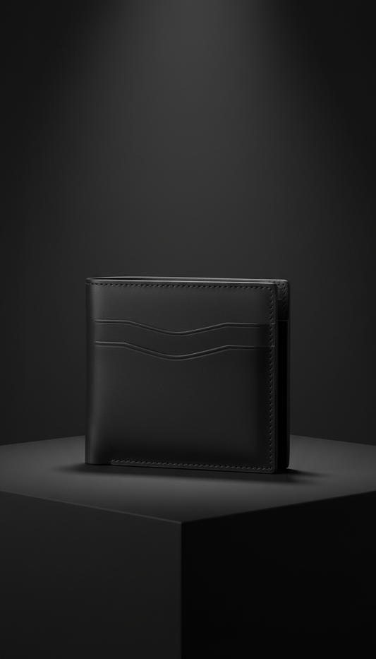 Matte black wallet with hidden card slots