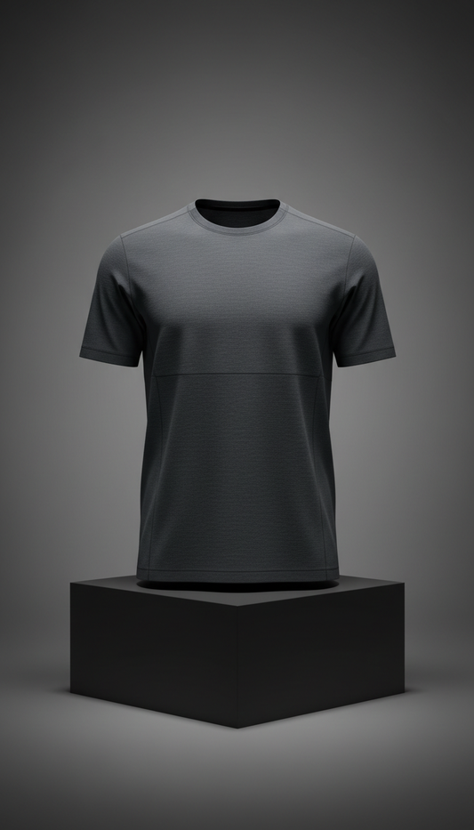 Minimalist technical tee with stretch cotton